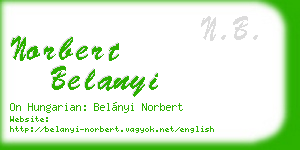 norbert belanyi business card